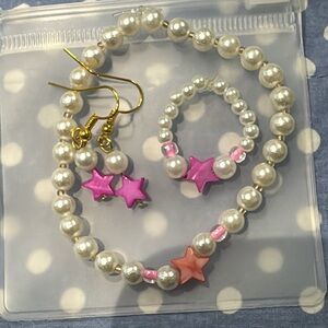 Kids Pearl and Star Jewelry Set